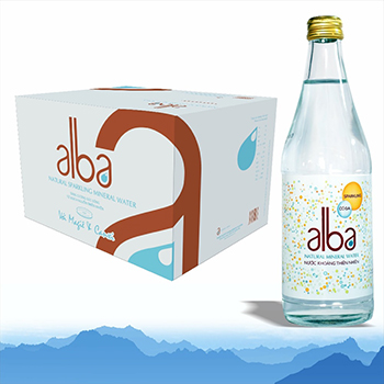 Thùng nước alba 450ml có ga chai thủy tinh (thùng 20 chai)